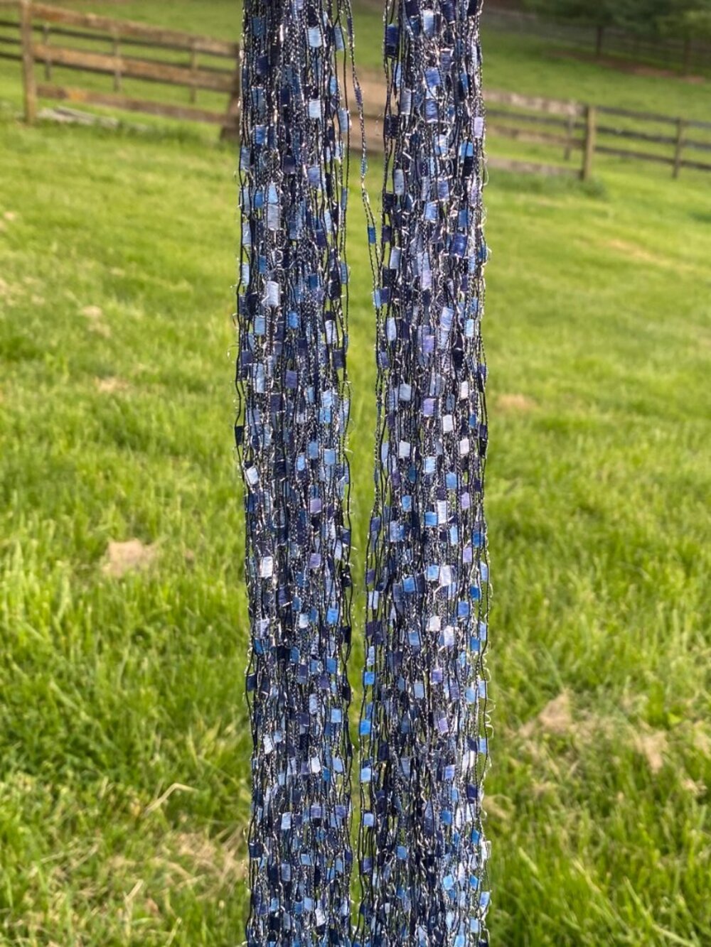 Women's Blue Scarf - Picture 8 of 9